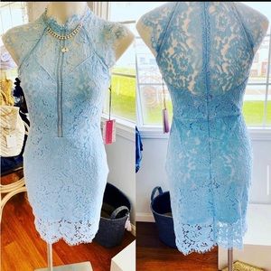 Light blue lace dress.